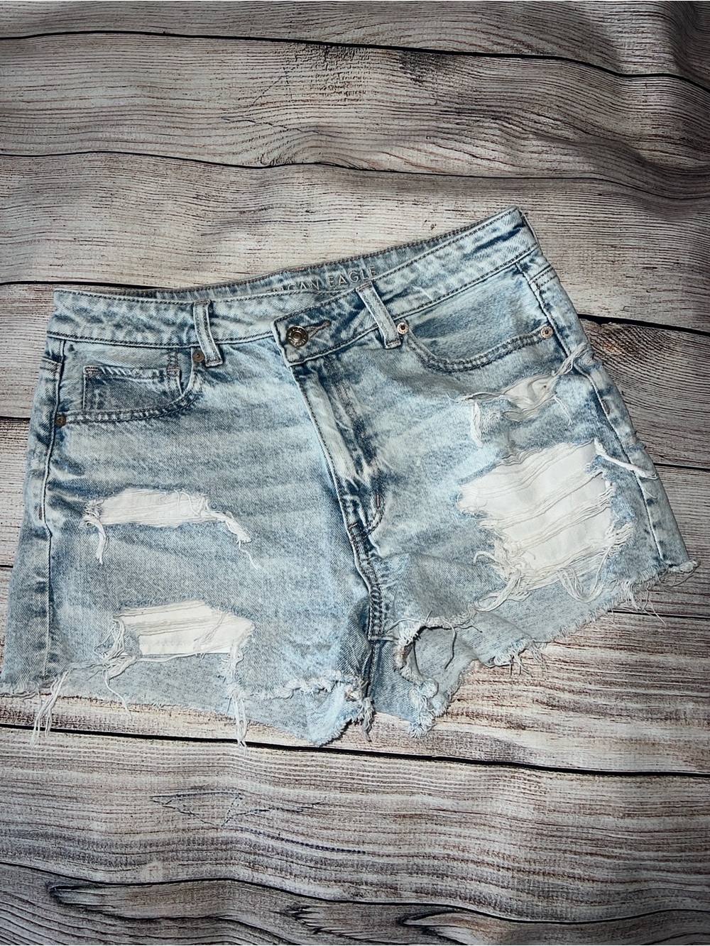 American Eagle AE Strigid Denim Mom Jean Shorts